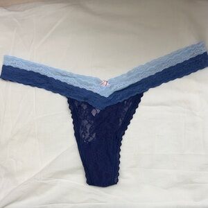 NWOT Victoria's Secret Multi Blue Lace Thong